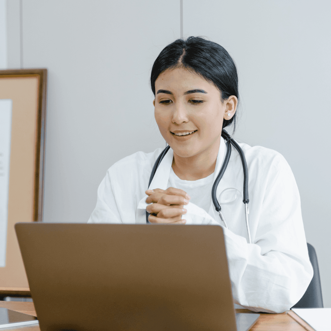Patient using Health Beacon telehealth on phone